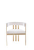 Modrest Pontiac - Modern Beige Sherpa + Gold Dining Chair / VGZAY129-BEI-DC