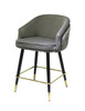 Modrest Elliot - Contemporary Grey & Black/Gold Dining Bar Stool (Set of 2) / VGSWSBC432-DKGRY-BS