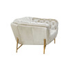 Divani Casa Stella - Transitional Beige Velvet Loveseat / VGCA2020-BEIGE-L