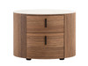 Modrest Chelton - Contemporary White Ceramic & Walnut Oval Nightstand / VGHB351U3-WAL-NS