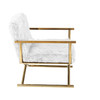 Modrest Haxtun - Modern Cream Sherpa Accent Chair / VGMFMC-4210-WHT-CH