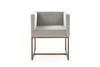 Modrest Marty - Modern Grey & Copper Antique Brass Dining Chair / VGVCB8368-GRY-DC