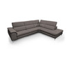 Lamod Italia Viola - Italian Contemporary Grey Leather Right Facing Sectional Sofa / VGCCVIOLA-KIM-BRN-RAF-SECT