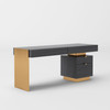 Modrest Trahan - Modern Grey Elm & Gold Office Desk / VGBBMQ2101-GRY-DESK