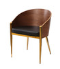 Modrest Claret - Modern Walnut & Black Leatherette Accent Chair / VGOBC17-BLK-CH