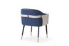 Modrest Calder - Blue & Beige Vegan Leather Dining Chair / VGVCB065-BLU-DC