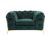 Divani Casa Quincey - Transitional Emerald Green Velvet Chair / VGKNK8520-GRN-CH