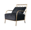 Divani Casa Ignacio - Glam Black Velvet & Gold Accent Chair / VGMFOC-2211-BLK-CH