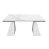 Modrest Latrobe - Modern White Ceramic Quartz 118" Extendable Dining Table / VGYFDT8765-5C-WHT-DT