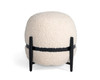 Divani Casa Fouston - Contemporary White Sherpa Pouf / VGODZW-20156-WHT-OTT