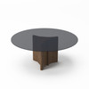 Modrest Kaye - Modern Walnut + Glass 71" Round Dining Table / VGBBMI2102A-BRN-DT