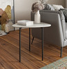 Modrest Andros - White Marble + Black Metal End Table / VGGMM-ET-1582-WHT-ET