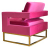 Modrest Edna - Pink Velvet + Gold Accent Chair / VGRHRHS-AC-201-PNK-CH