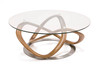 Modrest Michele - Modern Glass + Walnut Coffee Table / VGCSCT-20050-BRN-CT