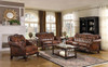 Victoria Rolled Arm Sofa Tri-tone and Brown / CS-500681