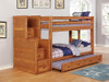 Wrangle Hill Wood Twin Over Twin Bunk Bed Amber Wash / CS-460243