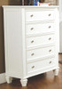 Sandy Beach 5-drawer Bedroom Chest Cream White / CS-201305