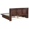 Jessica Wood Eastern King LED Panel Bed Cappuccino / CS-200711KE