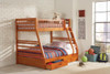 Ashton 2-drawer Wood Twin Over Full Bunk Bed Honey / CS-460183
