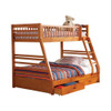 Ashton 2-drawer Wood Twin Over Full Bunk Bed Honey / CS-460183