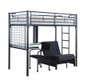 Jenner Twin Futon Workstation Loft Bed Black / CS-2209