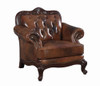 Victoria Rolled Arm Chair Tri-tone and Brown / CS-500683