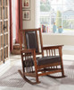 Ida Upholstered Rocking Chair Tobacco and Dark Brown / CS-600058