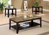 Flores 3-piece Faux Marble Top Coffee Table Set Cappuccino / CS-700155