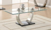 Pruitt Glass Top Coffee Table Clear and Satin / CS-701238