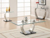 Pruitt Glass Top Coffee Table Clear and Satin / CS-701238