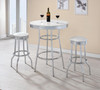 Theodore Round Bar Table Chrome and Glossy White / CS-2300