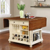 Slater 2-drawer Kitchen Island with Drop Leaves Brown and Buttermilk / CS-102271