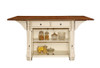 Slater 2-drawer Kitchen Island with Drop Leaves Brown and Buttermilk / CS-102271