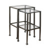 Leilani 2-piece Glass Top Nesting Tables Black / CS-901073