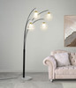 Maisel 91-inch Hanging Crystal Arc Tree Floor Lamp Black / CS-1771N