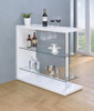 Prescott Rectangular 2-shelf Bar Unit Glossy White / CS-100167