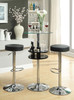 Ramses 29" Adjustable Bar Stool Chrome and Black / CS-102558