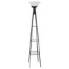 Gianni 70-inch 3-shelf Frosted Torchiere Floor Lamp Black / CS-901420