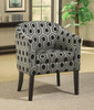 Jansen Hexagon Patterned Accent Chair Grey and Black / CS-900435