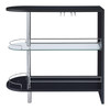 Adolfo 3-tier Bar Table Glossy Black and Clear / CS-101063