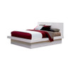 Jessica Wood Eastern King LED Panel Bed Snow White / CS-202990KE