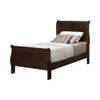 Louis Philippe Wood Twin Sleigh Bed Cappuccino / CS-202411T