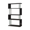 Emelle 4-tier Bookcase Black and Clear / CS-800340