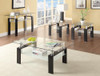 Dyer Tempered Glass End Table with Shelf Black / CS-702287