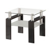 Dyer Tempered Glass End Table with Shelf Black / CS-702287
