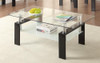 Dyer Tempered Glass Coffee Table with Shelf Black / CS-702288