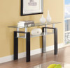 Dyer Tempered Glass Sofa Table with Shelf Black / CS-702289