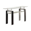 Dyer Tempered Glass Sofa Table with Shelf Black / CS-702289