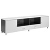 Burkett 2-door Engineered Wood 71-inch TV Stand White High Gloss / CS-700910