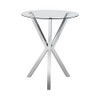 Denali Round 35-inch Glass Top Bistro Bar Table Chrome / CS-100186